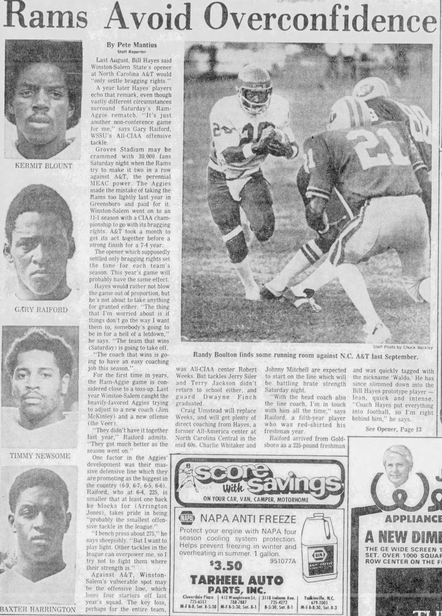 WSSURamNation's tweet photo. Sept. 1 1978: WSSU preps to play NC A&T after getting its first win in series history. https://t.co/1m1dilsU45