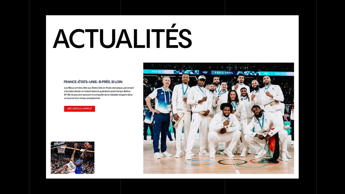anil. (@anilsoilih) on Twitter photo Few more screens for the FR basketball team concept from 2 weeks ago 🏀🇫🇷
📸 Armand Lenoir / Damien Meyer - AFP / <a href="/FRABasketball/">Équipes de France de Basket</a>
Fonts : PP Pangram Sans, PP Neue Montreal <a href="/PangramPangram_/">Pangram Pangram® Foundry</a> Few more screens for the FR basketball team concept from 2 weeks ago 🏀🇫🇷
📸 Armand Lenoir / Damien Meyer - AFP / <a href="/FRABasketball/">Équipes de France de Basket</a>
Fonts : PP Pangram Sans, PP Neue Montreal <a href="/PangramPangram_/">Pangram Pangram® Foundry</a>