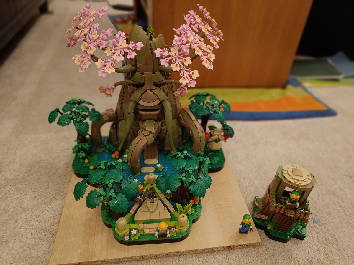 So yeah. This is how I spent the weekend ... I love all the little plot details throughout. Didn't love the leaves/flowers so much but it was worth it.

(Full disclosure, we actually bought two sets, my son is still working on building the Ocarina of Time version ...)