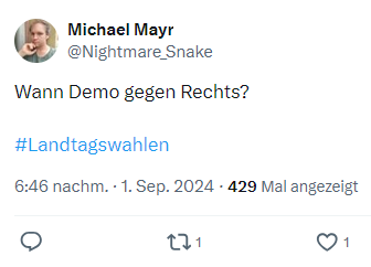 Really_Amused's tweet photo. Wieder einmal kämpft er einsam gegen Windmühlen - so stell ich mir den absolut linken Urtyp vor #MichiGame https://t.co/9p7HWn1RZl
