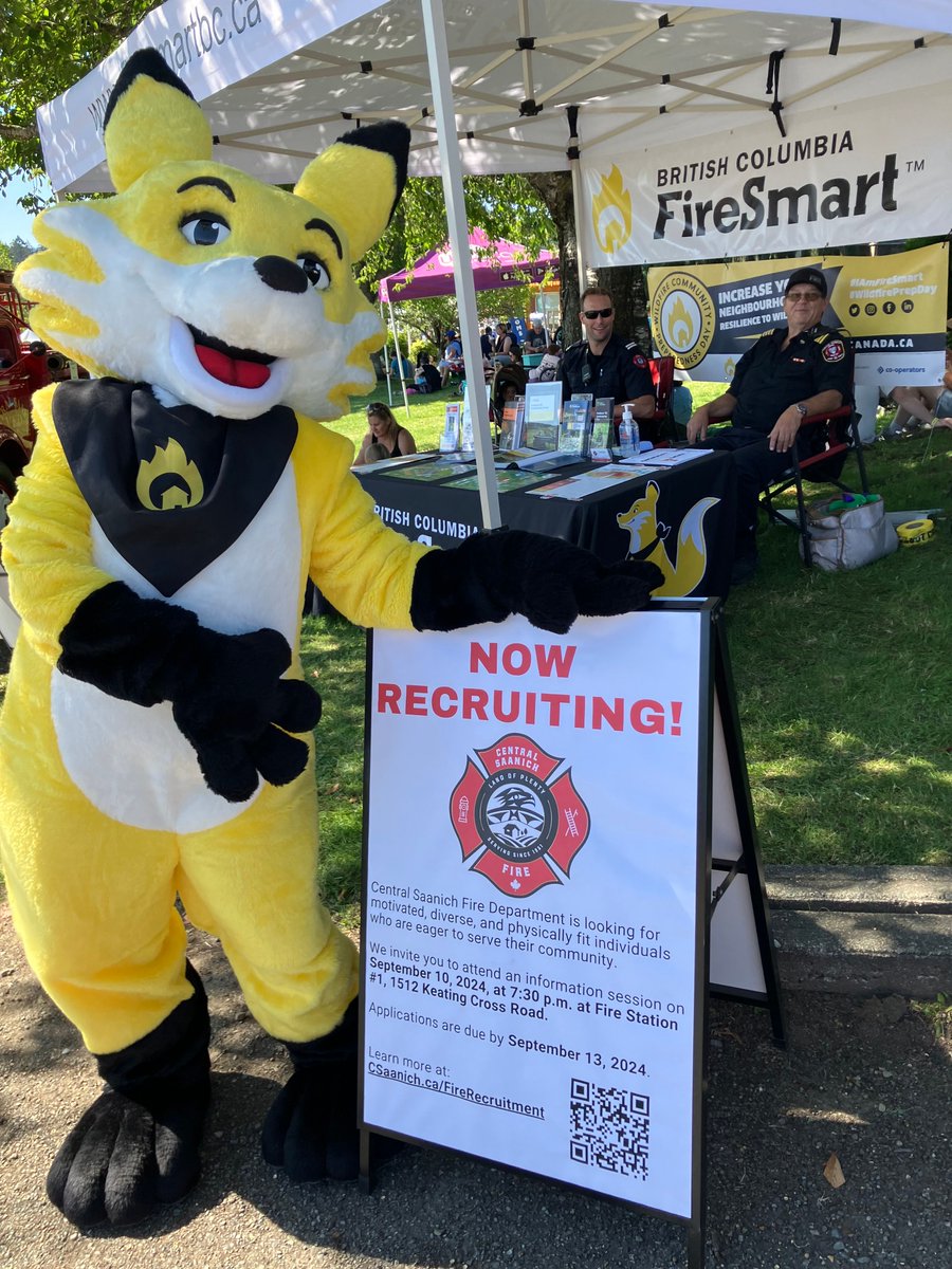Did you know we are recruiting?If you live in Central Saanich, want to learn new skills and give back to your community, then visit csaanich.ca/firerecruitment or come talk to us at the Saanich Fair this weekend!