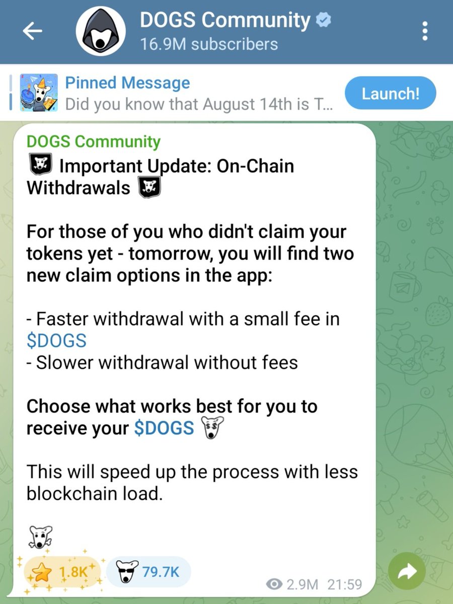 BREAKING: The $DOGS team has activated withdrawals for people who  couldn't withdraw earlier.

Check your $DOGS profile now to claim Onchain.