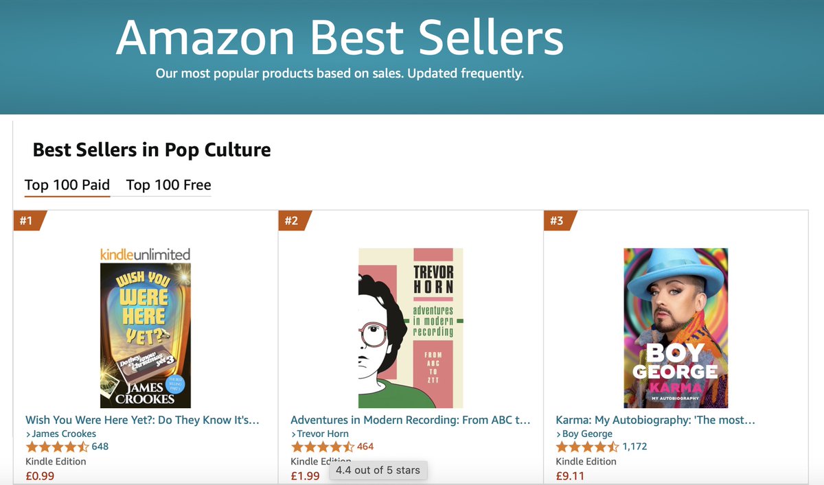 Wow! My third book is number one! Thank you! (and Boy George is number 3...  but who has the alarm clock in the morning?) 😆
