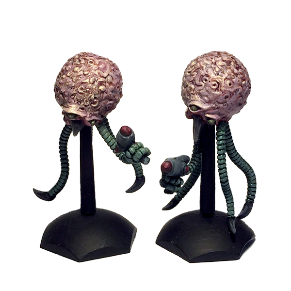 CheckPointMini's tweet image. Cerebalites with rayguns. Floating alien brain creatures with a large beak and tentacles. Tentacles are separate pieces allowing a degree of pose-ability. 28mm miniatures.

checkpointminiatures.co.uk