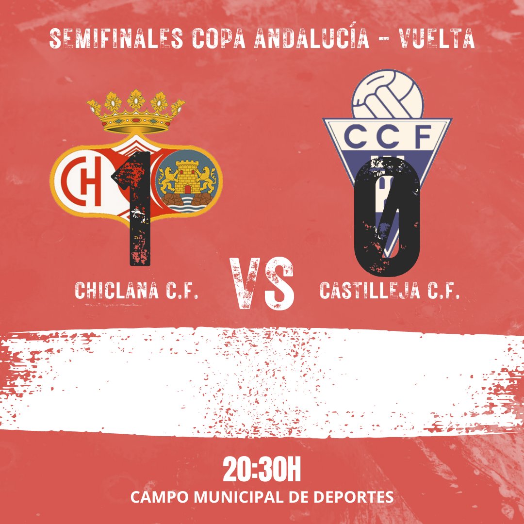 Chiclana_CF's tweet photo. ⚽️ Chiclana C.F. 🆚 Castilleja C.F.
🏆 #CopaAndalucia - Semifinales (Vuelta)

1️⃣-0️⃣ ¡Ganamos! Jugaremos la previa de la #CopaDelRey 

¡Se repite la historia!
 
#ChiclanaCF #LaPasionSiempreGana #ChiclanaCFCastillejaCF https://t.co/QNVIxXcBFi