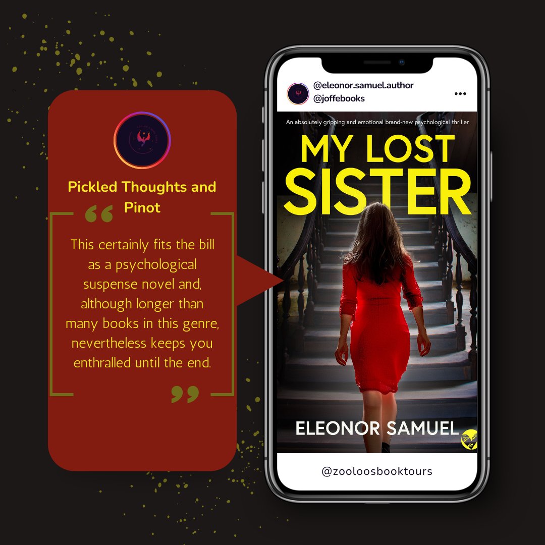 ZooloosBT's tweet photo. On the #booktour for #MyLostSister we saw posts from #thishumanreads @tigger1675 and #Charliebeesbooks

Tomorrow,  @jkjoy_books and @staceywh100 will be closing the tour! See you then!

@EleonorSamuel @joffebooks
#ZooloosBookTours https://t.co/FgTgLCX62B