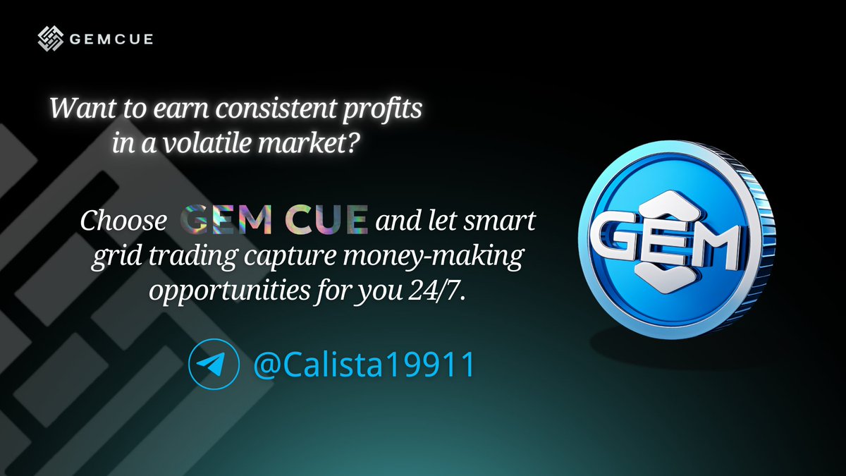 GEMCUE — Unlocking New Paths to Wealth Growth with AI-Driven Smart Grid Trading.
##DeFi ##CryptoTrading ##Blockchain ##Crypto ##Arbitrage ##CryptoInvesting