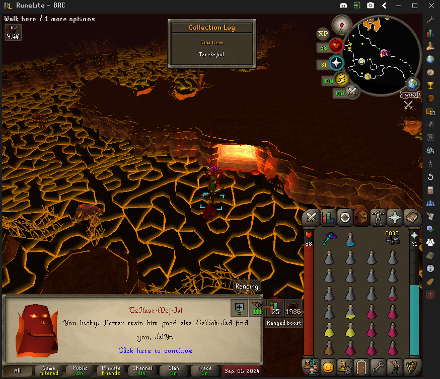 Osrs8rc's tweet photo. got me a jad pet :) 28kc <3 all but one on task aswell https://t.co/1fDfzt1Ayf