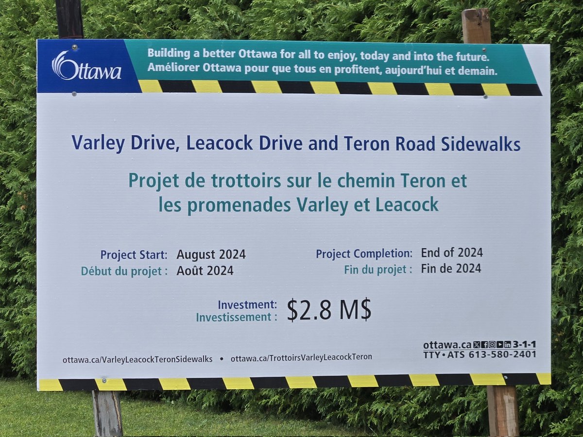Apparently there is only one taxpayer in the <a href="/ottawacity/">City of Ottawa</a>. So let's waste $2.8 million on sidewalks in #Beaverbrook community that no one asked for. Mr. Teron developed an outstanding community with pathways throughout, so sidewalks were not required. I guess he didn't know best.