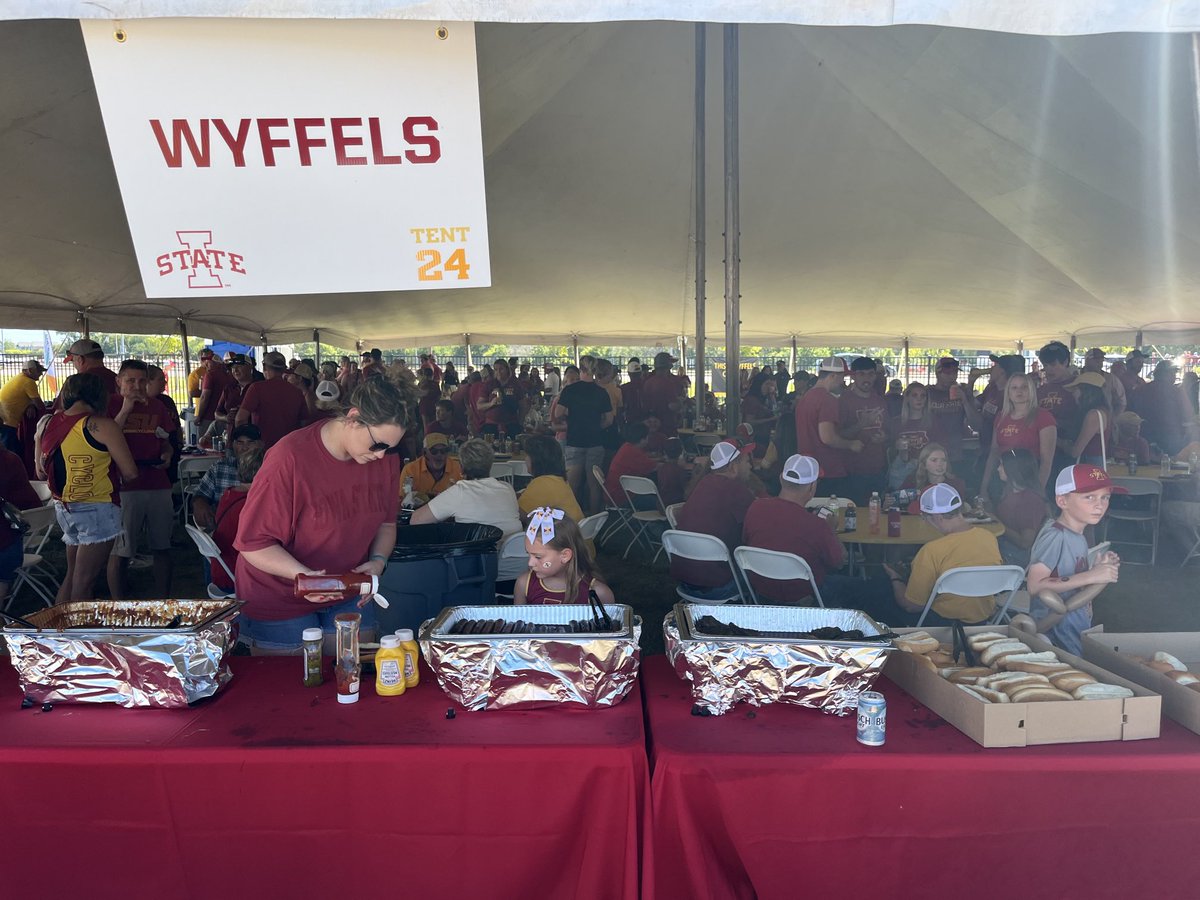 Packed house at ISU football game tailgate  Go Cyclones!!!