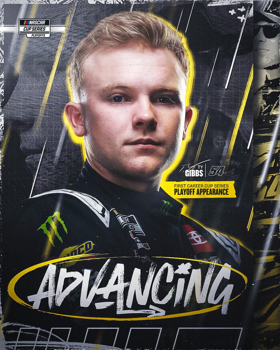 NASCAR's tweet photo. This rising star continues to shine bright!

Ty Gibbs advances to the NASCAR Cup Series Playoffs for the very first time! #NASCARPlayoffs https://t.co/AojdF6CUhe