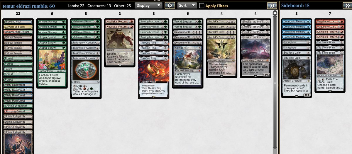 Won the modern challenge with the perfect 10-0 🏆Got 2nd earlier this week so happy to take this one out. Deep dive and Sideboard guide to come, overall 41-5 💪<a href="/fireshoes/">Robert Taylor🔥</a> as always, match ups below 👇 👇 (post the right list this time 😂)