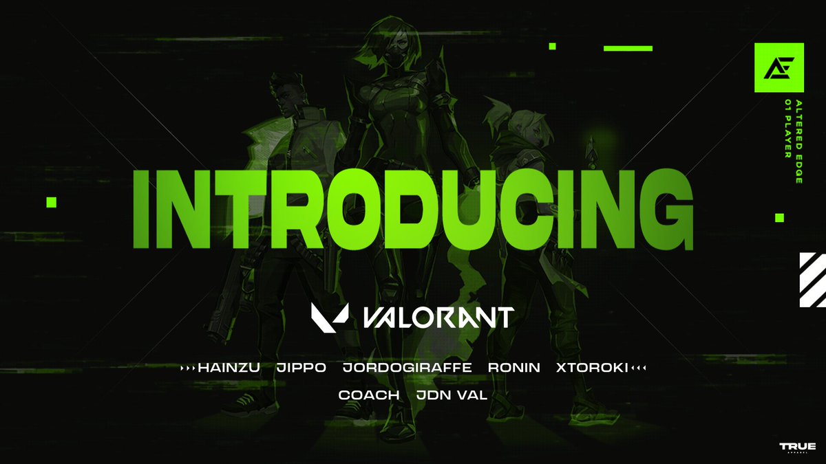 [ANNOUNCEMENT]

We are proud to introduce a new addition to the AE FAM

🎮<a href="/Hainzu1x/">Hainzu</a>
🎮<a href="/jippoval/">jippo</a>
🎮<a href="/JordoGiraffe/">JordoGiraffe</a>
🎮<a href="/RoninVLR/">Ronin</a>
🎮<a href="/xtoroki/">xtoroki</a>

🧢Coach - <a href="/JDN_Val/">Jaiden</a>

Join us in welcoming our new Valorant roster to AE!!
#AscendingLimits | #VALORANT
