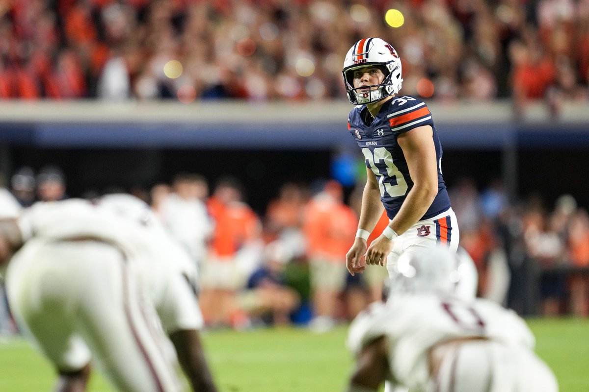 “It’s all glory to God. After that first FG, there was so much excitement in my heart. I almost had tears of joy running out on the field for the first time. It was a surreal moment. I’m so blessed to have this opportunity.” - <a href="/townsmcgough/">Towns McGough</a> 

#WarEagle 

📷<a href="/atperryman/">Austin Perryman</a>