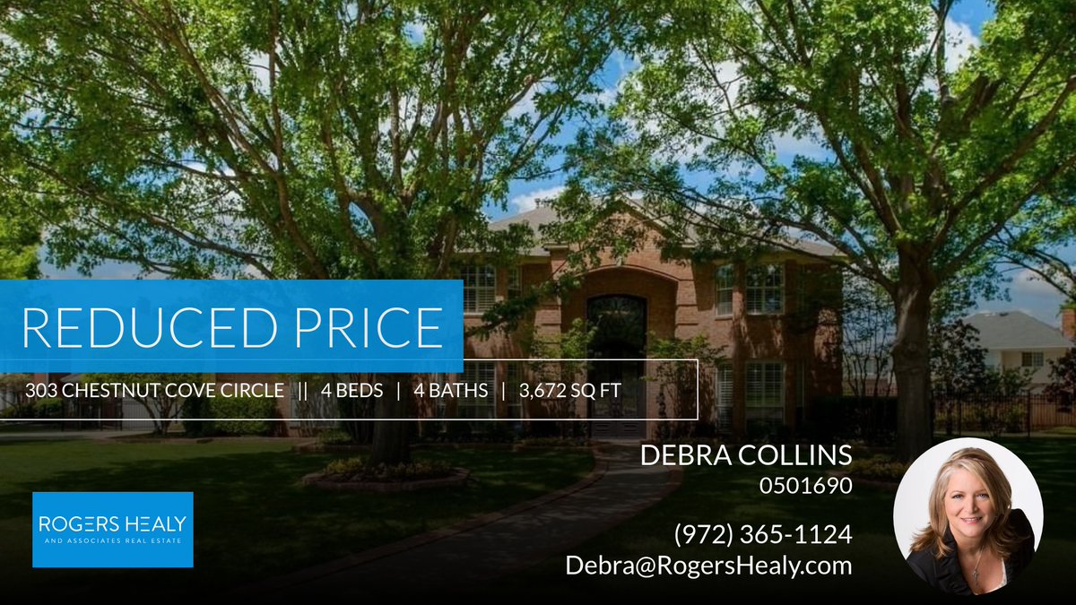 ddcollins's tweet image. 📍 Reduced Price 📍 This recently reduced home at 303 Chestnut Cove Circle in Southlake won't last long, so, don't wait to set up a showing! Reach out here or at (972) 365-1124 for more information!

Debra Collins
Real Estate Agent homeforsale.at/303_CHESTNUT_C…
