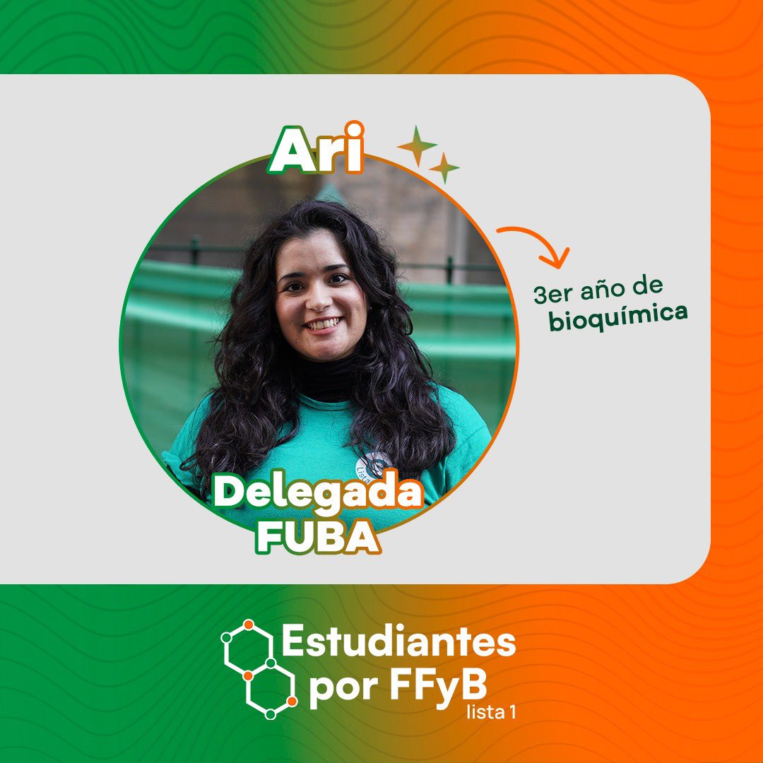 sinapsisffyb's tweet photo. 💚 Tomi: Candidato a tesorero. Estudiante del 3° año de bioquímica y ayudante de BCM.
🧡 Ana: Candidata a Asambleísta y consejera. Estudiante de 3º año de farmacia.
💚 Inni: Candidata a 4ª consejera. Estudiante del 3° año de bioquímica. https://t.co/foOM4MUU1i