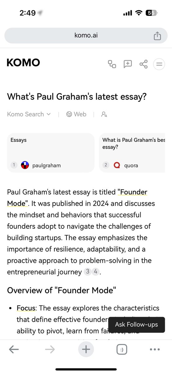 <a href="/KhazzanYassine/">khazzan Yassine</a> <a href="/paulg/">Paul Graham</a> Big props to <a href="/komo__ai/">Komo</a> (I tested about a dozen and only P and Komo got it.)