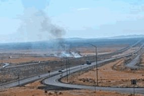 SLCScanner's tweet photo. #Breaking #UHP #EMS #FIRE & #Airmed are on scene of a #Motorcycle that crashed on I-80 EB MM-56 #TooeleCounty. #EMS arrived/advised they had 1 person down on the off ramp roadway in unknown condition. The side of I-80 was also on fire. Unsure if when the #Motorcycle crashed, it caused the fire or if they are separate incidents. #Airmed left the scene with the patient enrt to the U of U. Iβll update asap.
#GrassyMountainFire is what this fire was named. 2 fire fighting air tractors and a helicopter are on scene.