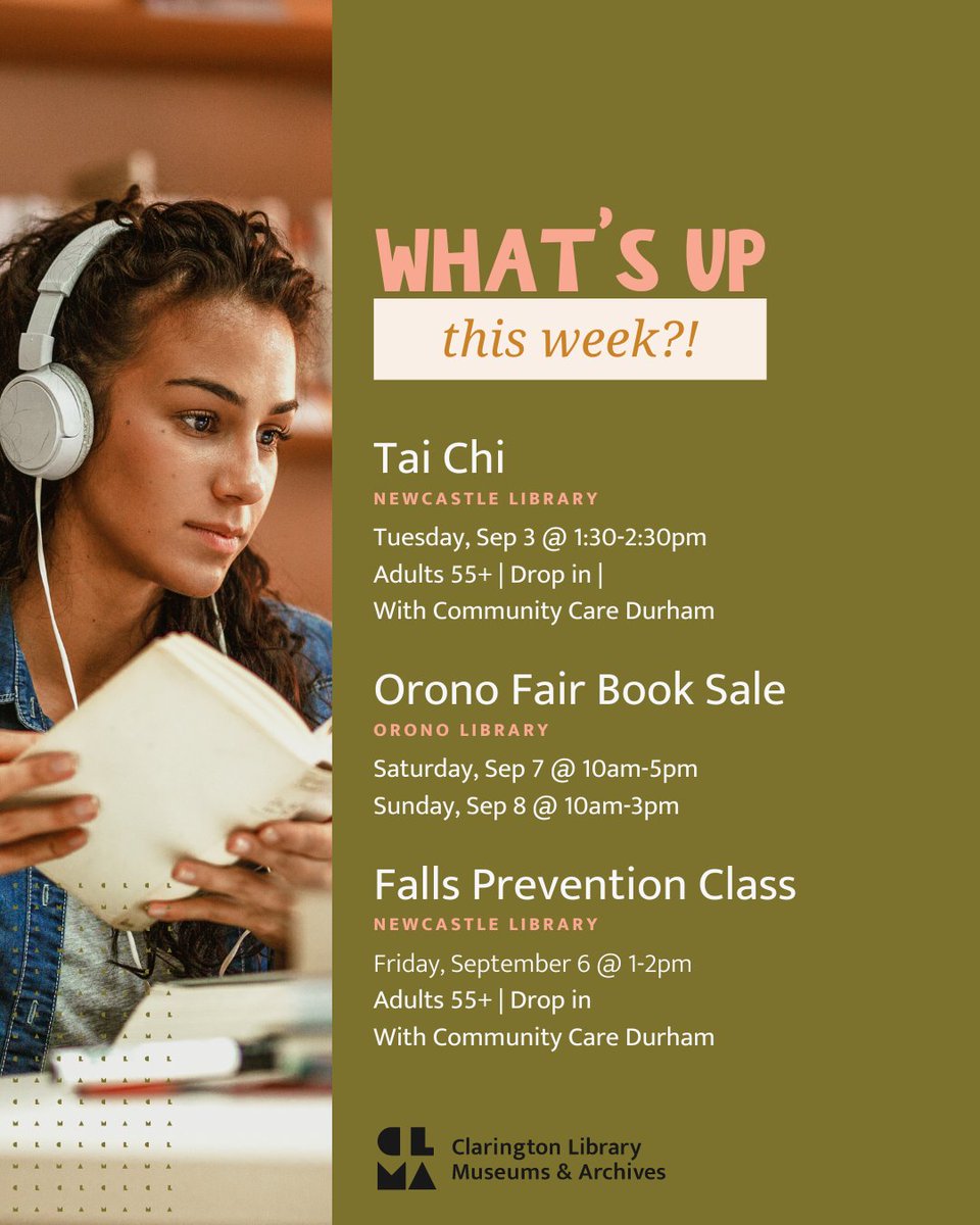 Your new Fall routine starts this week at CLMA! Drop in for fun with your little ones, enjoy a storytime, or fill a bag of books at the Book Sale. 

Find a full line up of programs at events.cplma.ca