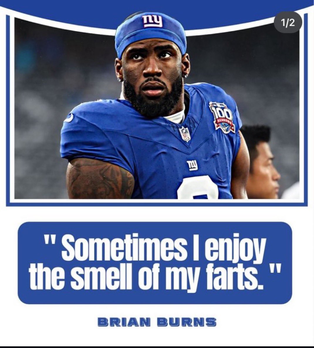 MLFootball's tweet photo. TRENDING: #Giants star DE Brian Burns says he enjoys the SMELL OF HIS OWN FARTS

💀 https://t.co/RBPWjt8TKE
