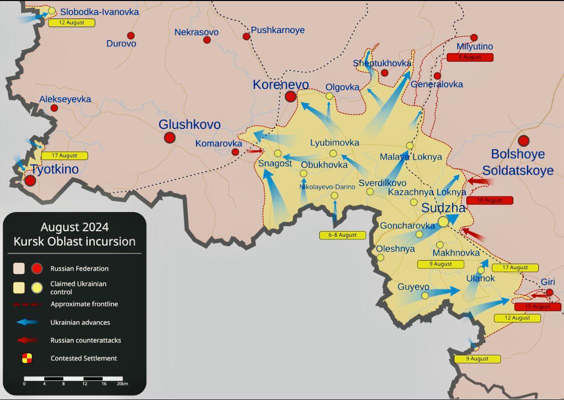 alecsenna's tweet photo. Ukrainian incursion of the Kursk Oblast, August 18, C.E.2024 https://t.co/eiqiH0Fwda https://t.co/kZKAt0EFJt