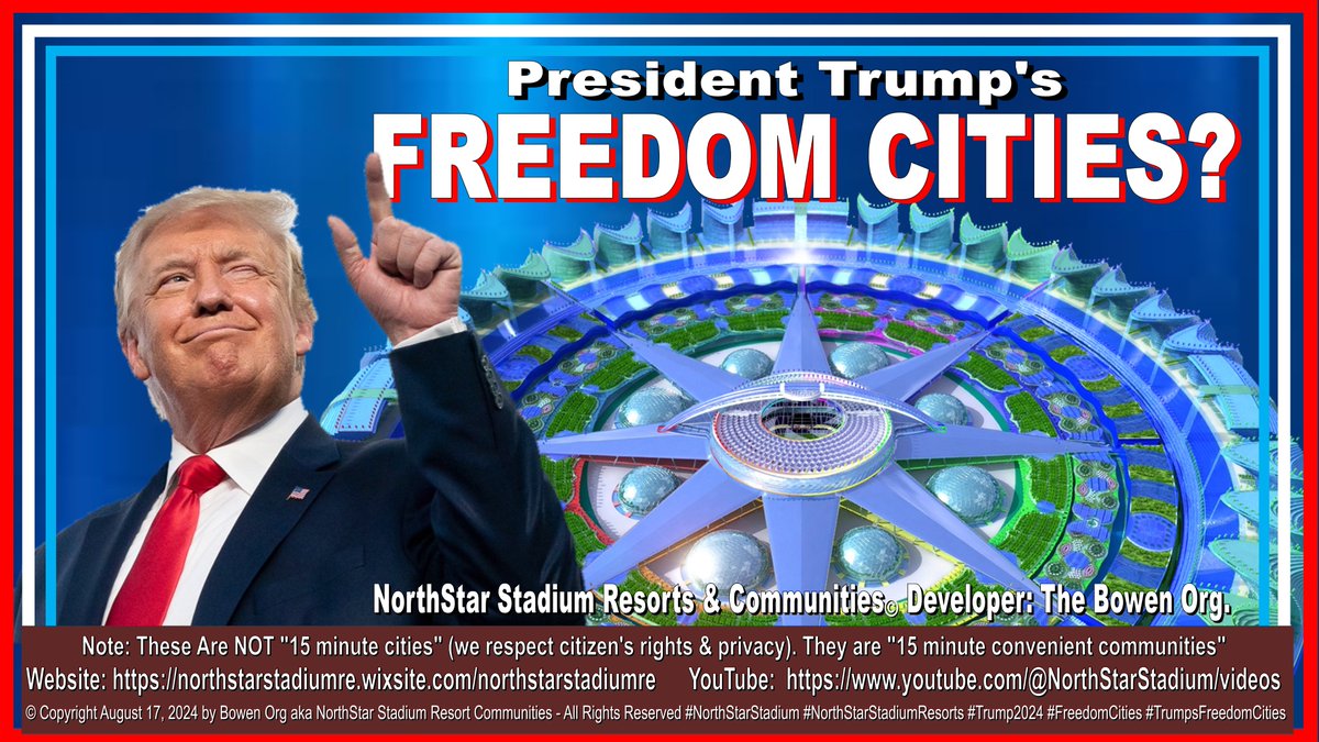 WOULD YOU BUY A CONDO or HOME AT PRES TRUMP'S PROPOSED "FREEDOM CITIES?" click the link for the Poll which is a landing page on Wix websites.  LETS HELP PRESIDENT TRUMP WIN IN 2024! wethepeopleneversu.wixsite.com/freedomcities