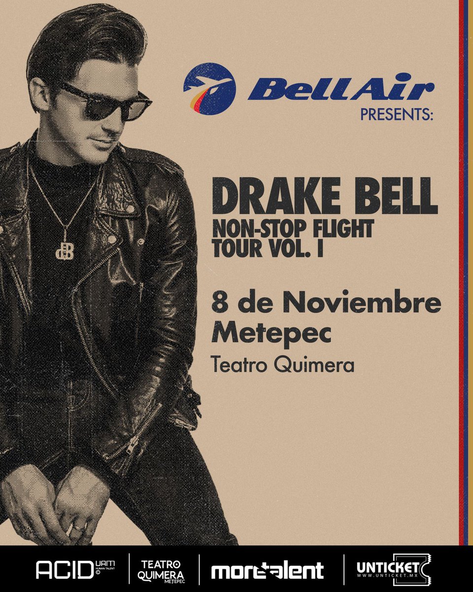 JesKatAF's tweet photo. #DrakeBell en #TeatroQuimeraMetepec
8 de noviembre, 19:00 hrs.
• Diamante: $1000
• VIP: $800
• General: $600
Adquiere aquí tus boletos #Unticket
https://t.co/3UHwPLXCVz https://t.co/tXj0ThKBer
