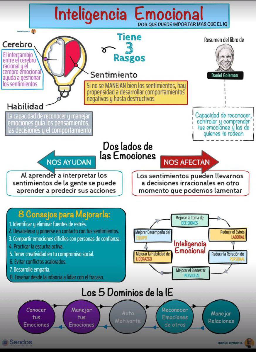 Interesante resumen de algunas tesis de Inteligencia Emocional de Goleman  by Sendos