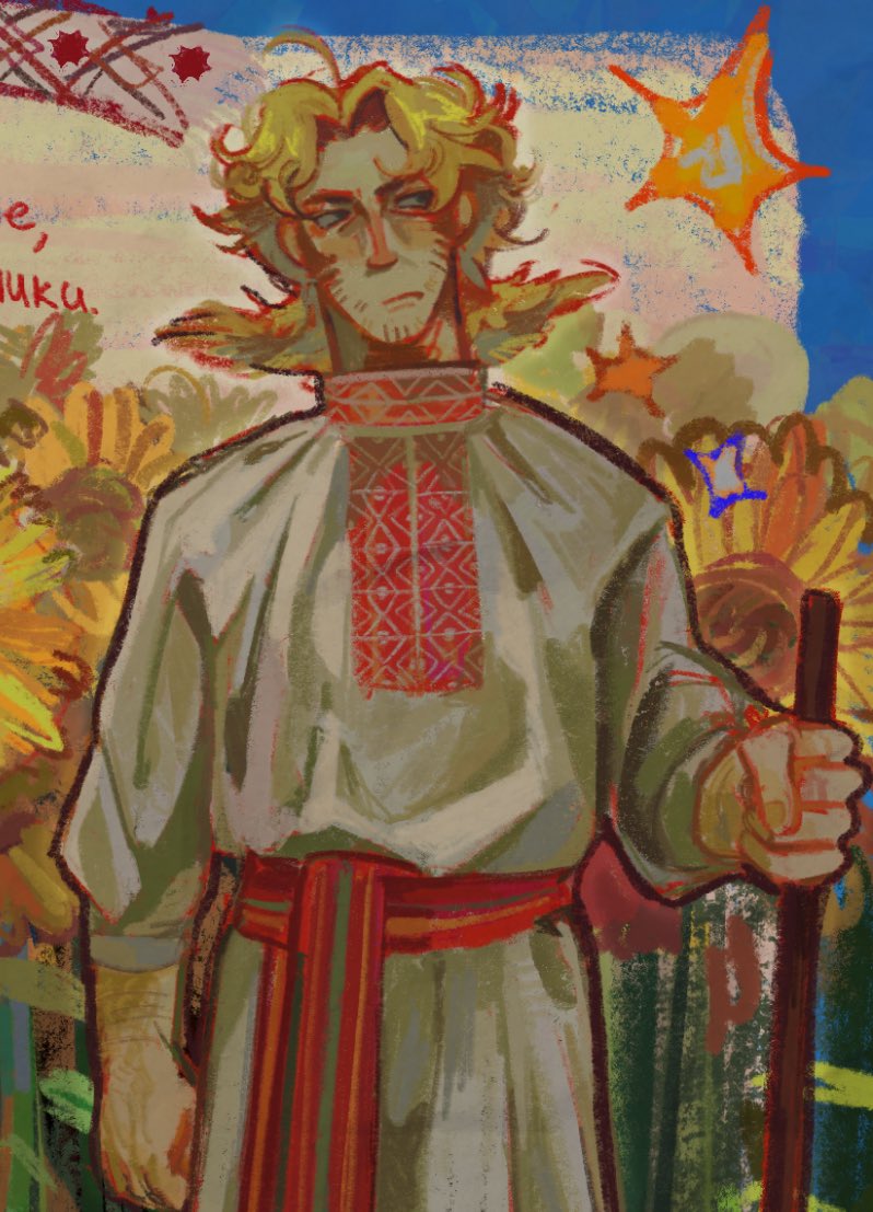 certain_s0meone's tweet photo. 🌻🇺🇦«And where your body lies, sunflowers will grow in the summer»
wooo ukrainian #Vittorino let’s goooo!! I love this headcanon, I love it very dearly.
#811game I wish everyone who’s in Ukraine rn to stay safe! https://t.co/SohTKEp2Vv