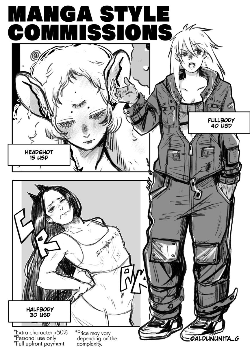 aldununita_g's tweet image. COMMISSIONS OPEN ‼️
For more info DM me 🍒
Since I'm on some specific art-servers I had to modify the commissions sheet lol.
Sharing is appreciated!!
#Commission #mangaart
#commissionopens #commission_art