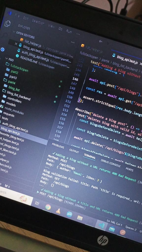 TheBigLao's tweet image. #part4 project: blog post app api with: 

✅ Blogs api endpoints 
✅ Users api endpoints 
✅ MongoDB database via Atlas
✅ User management with token based login 
✅ Unit and integration tests to ensure all works as intended.
#fullstackopen
