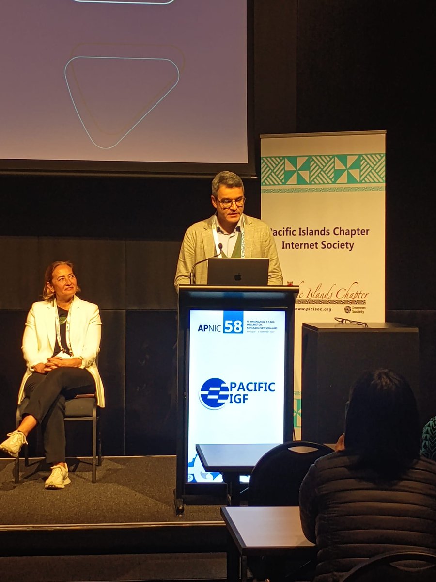 apnic's tweet image. @lphinojosa from @apnic is speaking at the #pacificigf opening plenary session at #APNIC58 on how APNIC is supporting Internet governance #netgov #igf