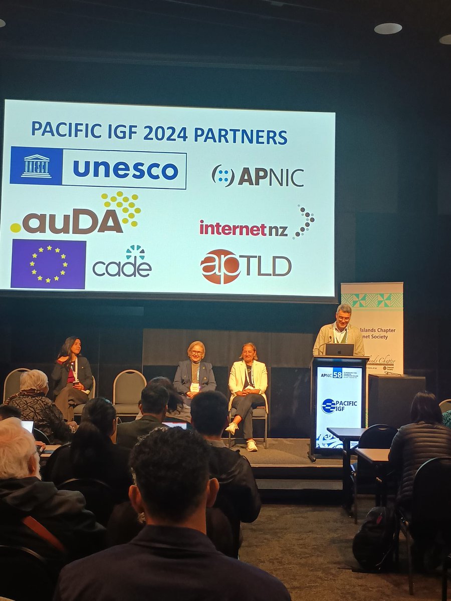 apnic's tweet image. @lphinojosa from @apnic is speaking at the #pacificigf opening plenary session at #APNIC58 on how APNIC is supporting Internet governance #netgov #igf