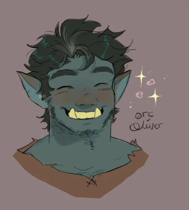 drew one of my oc's as an orc :D should i draw more of him? #oc