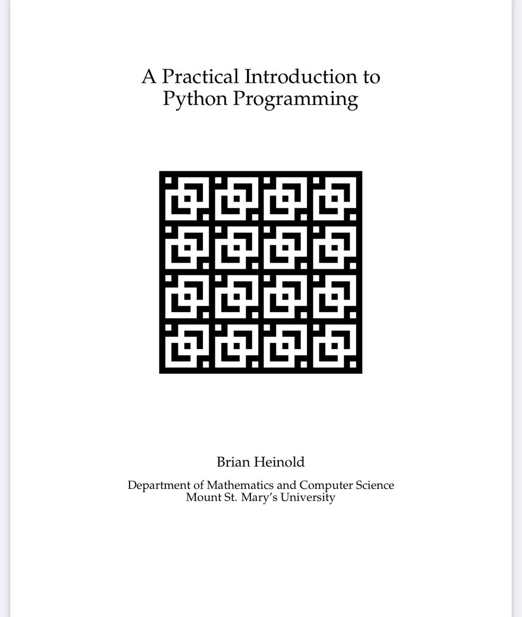 KirkDBorne's tweet image. Download 263-page PDF — A Practical Introduction to #Python Programming: brianheinold.net/python/A_Pract…
—————
#DataScience #DataScientists #Coding #ComputationalScience