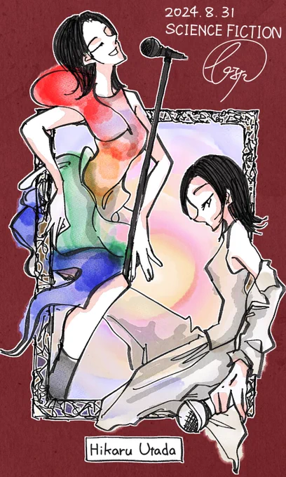 《宇多田ヒカルLIVEログ》
生きる芸術ってこういう人の事なんだなあってなりました。
宇多田さんのファンで今回のライブ楽しんだ人に届け〜!そして1番好きな曲をリプしてくれたら喜んじゃう🤲
宇多田ヒカルさんの8月31日の公演のログと共に思い出イラスト🖼
science fiction 2024.8.31
HikaruUtada 