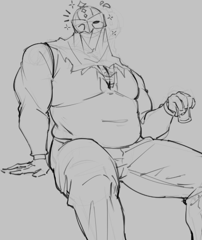 Doodle of tardif or bounty hunter, whatever you call him from darkest dungeon