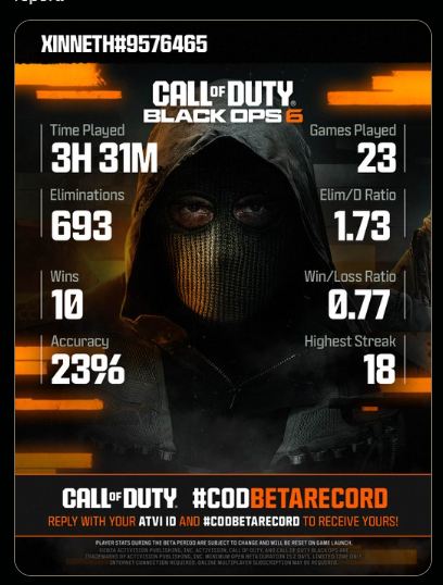 AlexanderrrB's tweet photo. @CODUpdates Did my #CODBetaRecord  @CallofDuty @ATVIAssist  @CODUpdates - Do the below stats look like the stats of a cheater? Remove my False Ban please... https://t.co/AItJcoQd0b