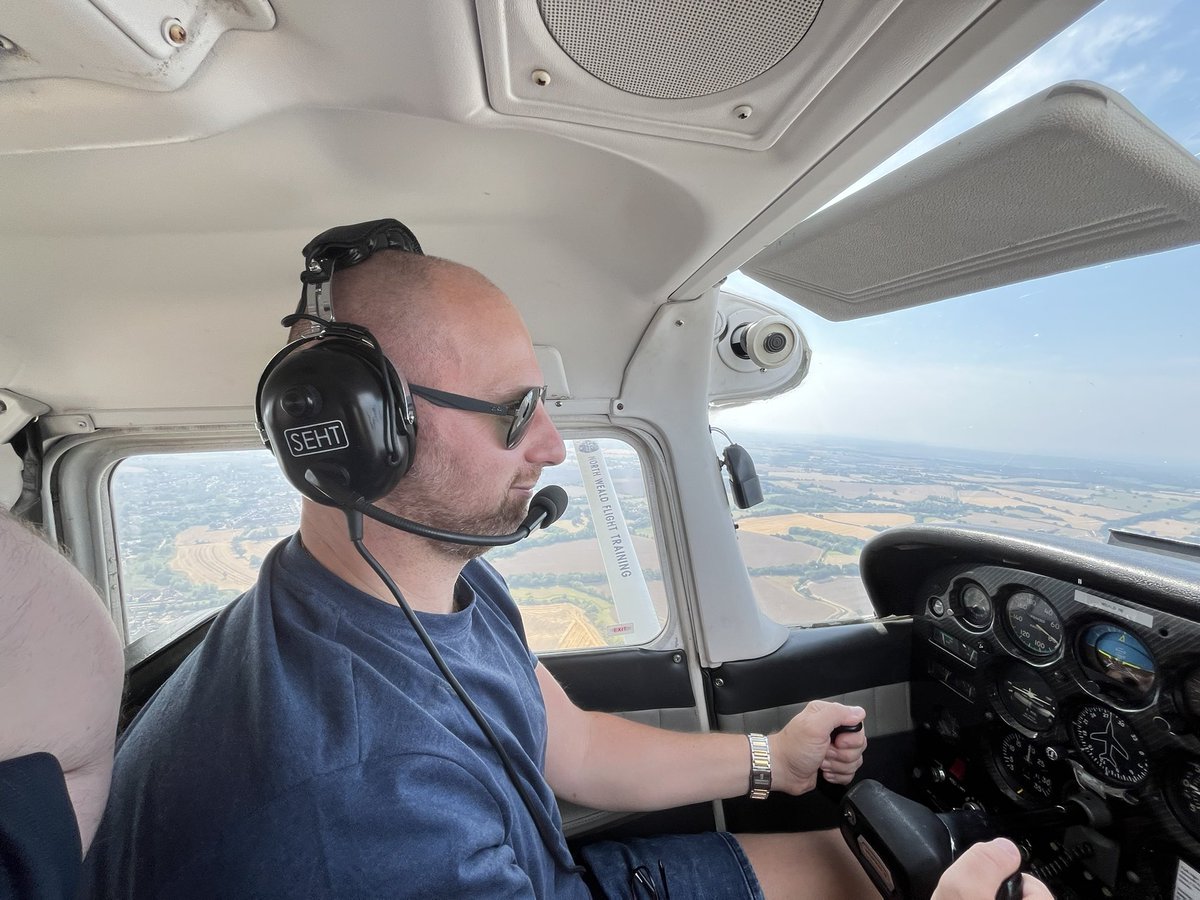 Well that was an unexpected day out. Got to take to the skies ✈️ ! <a href="/northwealdFT/">North Weald Flight Training</a> . What an amazing birthday experience thanks to my 👰❤️