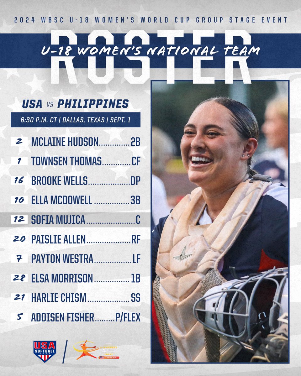 Game 5 𝙨𝙩𝙖𝙧𝙩𝙚𝙧𝙨 👇 

𝗪𝗔𝗧𝗖𝗛 𝗟𝗜𝗩𝗘 🔗 go.usasoftball.com/24u18wc