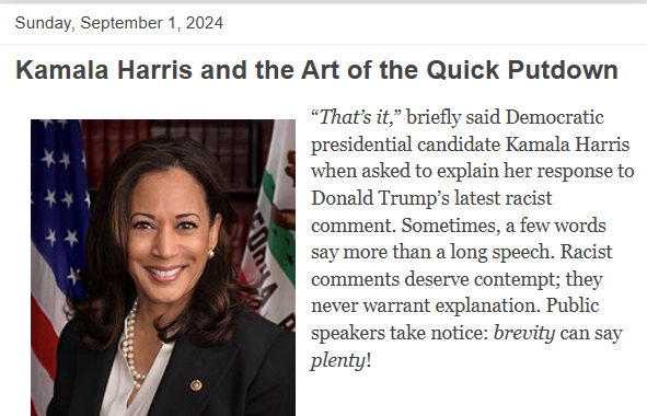 WHarpine's tweet image. Sometimes a short quip is best. 
#KamalaHarris #TeamRhetoric #CNNInterview
Link: harpine.blogspot.com/2024/09/kamala…