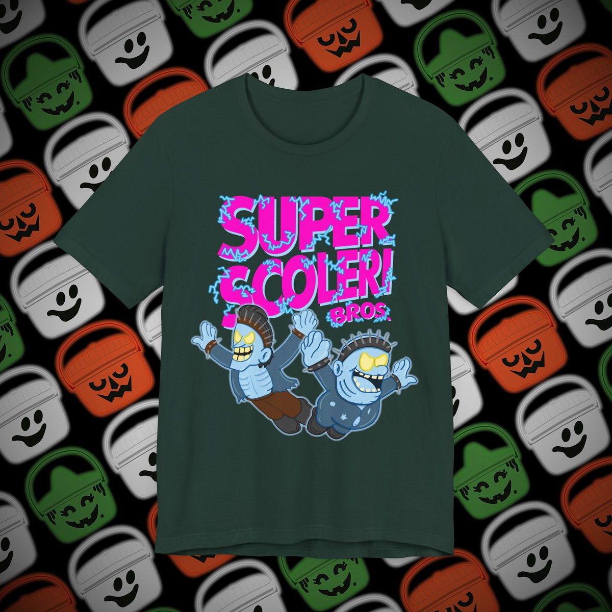 RetroRys's tweet photo. Nothing keeps the Super Scoleri Bros down!!! Not even getting the chair! Our first new design for the Haunting Season is live on our Etsy! Check it out today along with our other Halloween designs in the “Spooky” section. Our second Halloween design releases in 2 weeks! https://t.co/hrDlFVOWoc