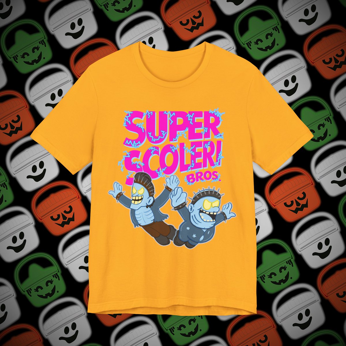 RetroRys's tweet photo. Nothing keeps the Super Scoleri Bros down!!! Not even getting the chair! Our first new design for the Haunting Season is live on our Etsy! Check it out today along with our other Halloween designs in the “Spooky” section. Our second Halloween design releases in 2 weeks! https://t.co/hrDlFVOWoc