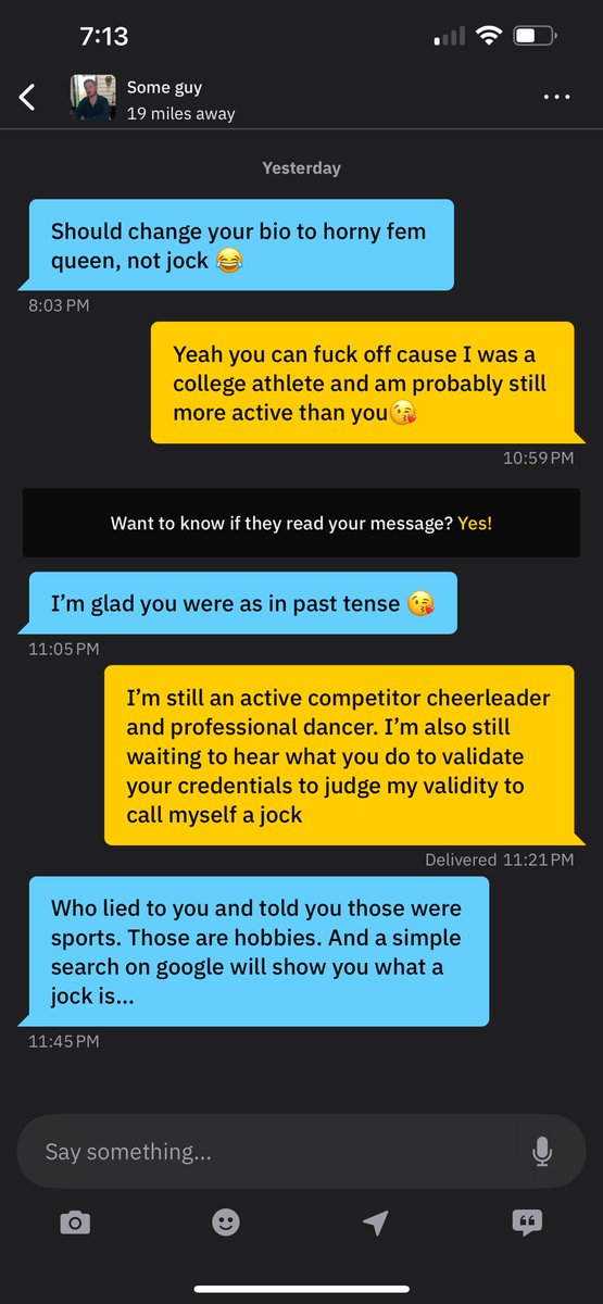 Someone needs to come get their “lil boy” because this is so ridiculous it could almost be called funny. 

But seriously, are there still people out there that view femininity as the opposite of athletic?

(ignore my drunken typos, I had just left a tailgate/football game)