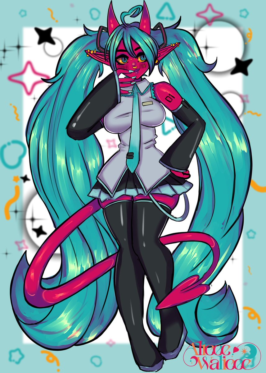 aliceewalicee's tweet photo. Aurora cosplaying Miku :3 I love mikuuu ❤️ https://t.co/tFXjelBONU
