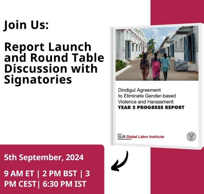 Over the past 2.5 years, TTCU has led the implementation of the Dindigul Agreement, a key step after the tragic loss of our comrade Jeyasre Kathiravel. The Year 2 report of the Dindigul Agreement will be launched on Sept 5, 6:30 PM IST. 
Join us: lnkd.in/gtB5CYey