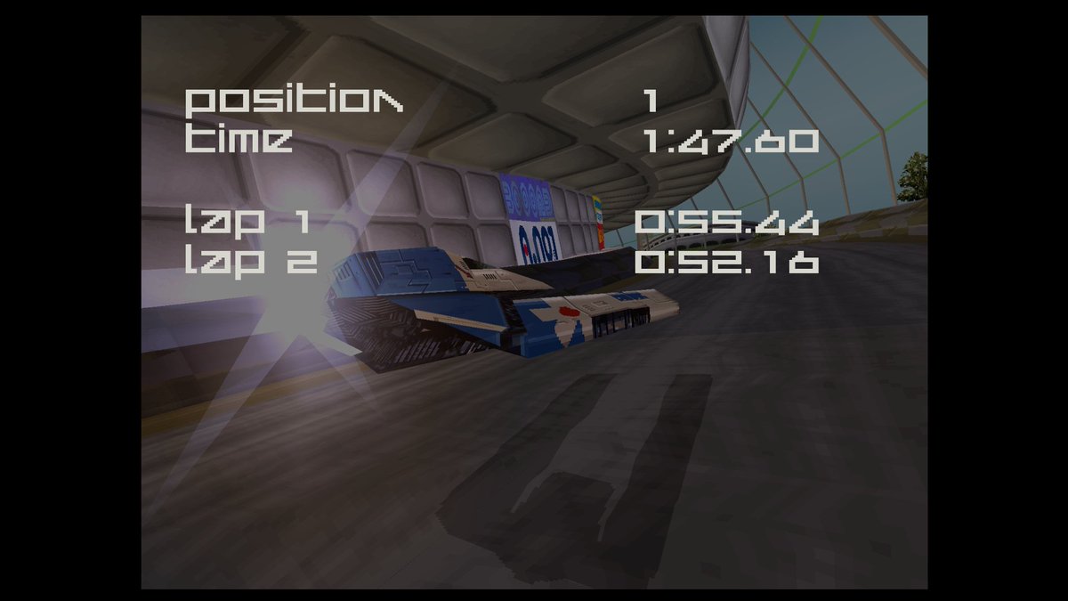 Yreval1's tweet photo. #SplashWaveRacing  

Wipeout 3  

1:47.60

PAL version played on Duckstation https://t.co/xMrguJzyT9