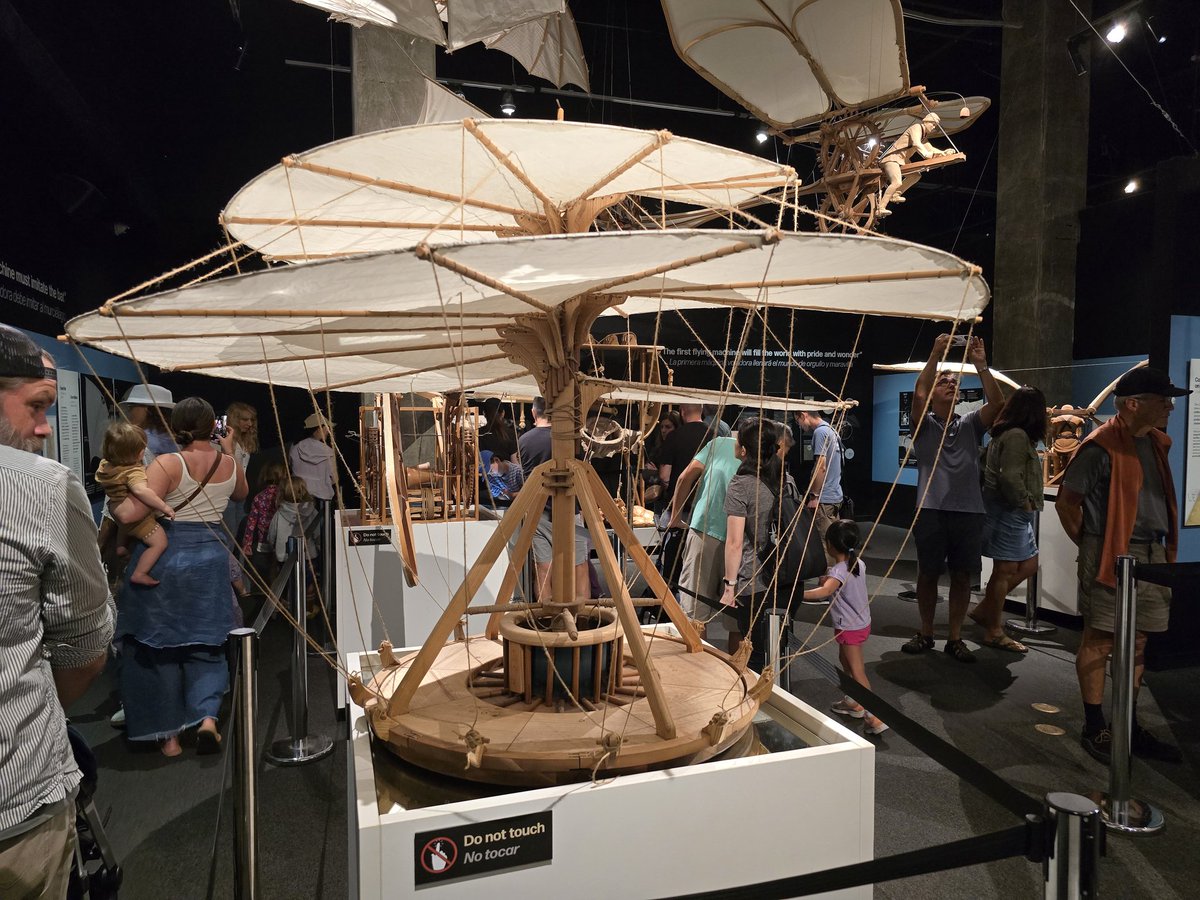 CognitoStream's tweet image. Da Vinci&apos;s Aerial Screw. Spring-loaded, briefly airborne. Functions, yet underpowered for flight. #DaVinci #Invention #Engineering