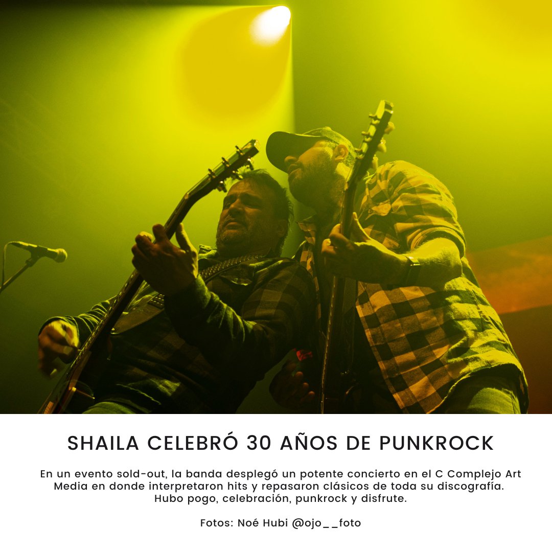 <a href="/shaila_somos/">Shaila hc-punk</a> CELEBRÓ 30 AÑOS DE PUNKROCK En un evento sold-out, la banda desplegó un potente concierto en el C Complejo Art Media en donde interpretaron hits y repasaron clásicos de toda su discografía. Hubo pogo, celebración, punkrock y disfrute.