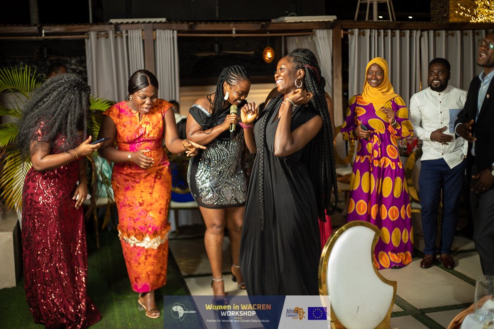 WACREN's tweet photo. A memorable night by all standards! Our women from 9 countries had a scintillating time at the #womeninWACREN2024 dinner to close a week of vigorous learning. A beautiful icing on the cake! @pyladies @WomenInTechOrg @AC3_News @GARNETGHANA @ASRENorg @UbuntuNet https://t.co/VPIT2X0fFf